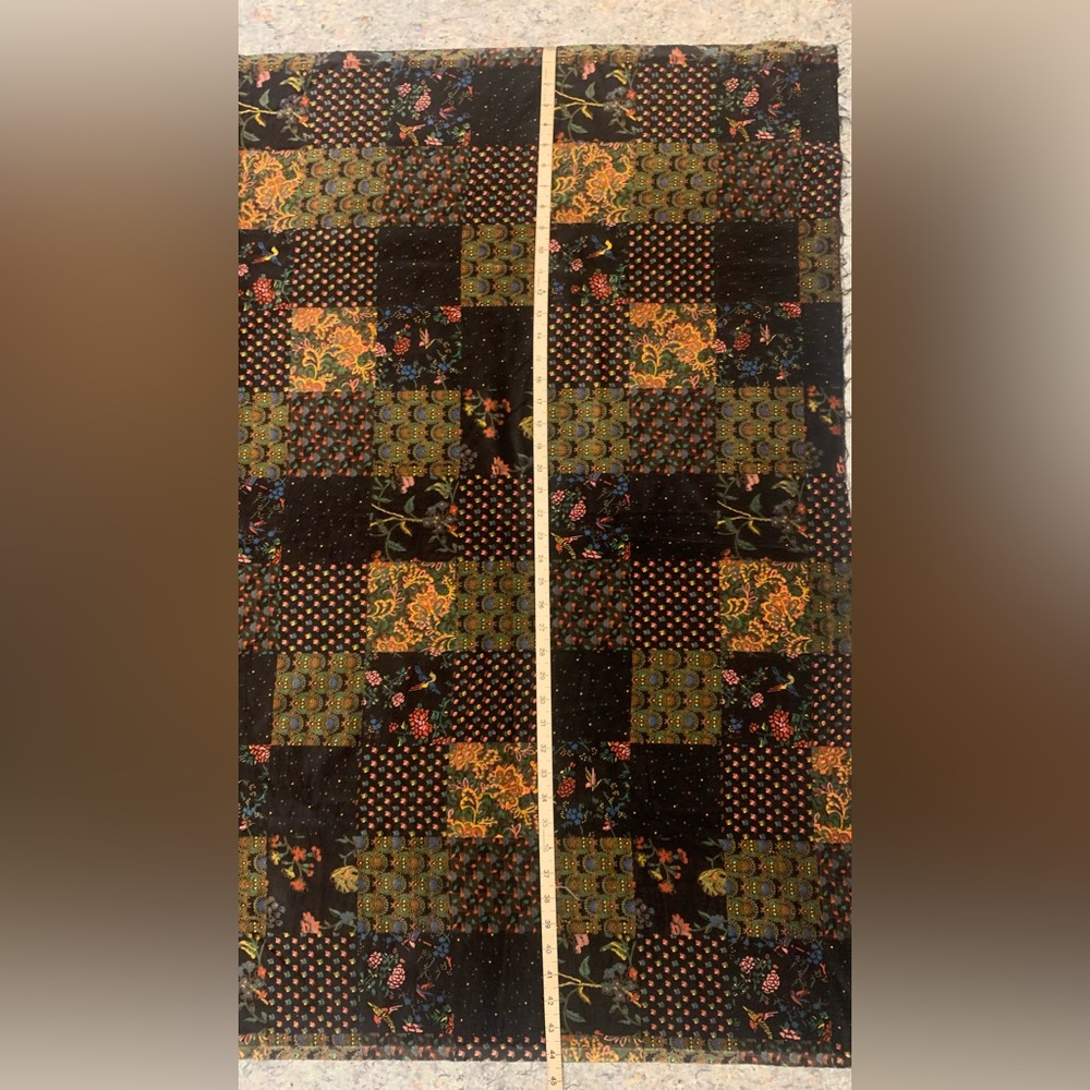 Still Available - Vintage 70s faux patchwork cotton fabric sewing - Picture 10 of 11